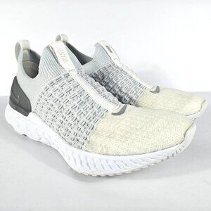 Nike React Phantom Run Flyknit 2 CJ0280-100 Women’s 8 White Silver Running Shoes